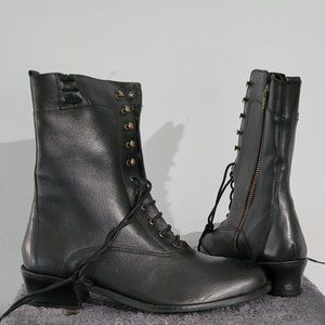 Beautifully crafted black lace up boots, child or small women's size.